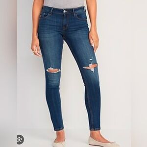 Old Navy | Dark Blue Distressed Skinny Jeans